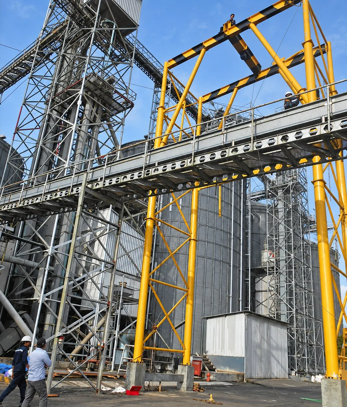 Steel structure installed on an industrial site